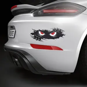 3pcs Monster Angry Eyes Sticker Set, 10x4 Inch Vinyl Bumper Decal, Car Decals, Fun Monster Stickers for Trucks, Dented Vehicles, Sports Cars