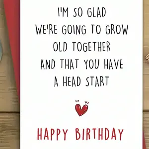 Funny Birthday Card For Husband Wife, Romantic Birthday Card For Boyfriend, Birthday Cards For Him Her, Birthday Gifts For Women Men, Birthday Good Idea,Christmas, Playful Birthday Greeting, Custom Message Card