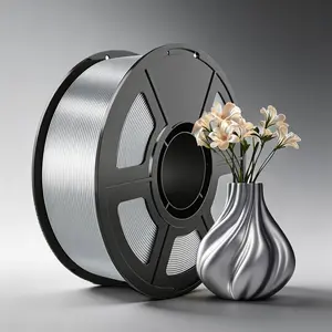 Silk Metal Silver Pla 3D Printer Filament 250g Spool, 1.75mm Dimensional Accuracy +/-0.03mm, Vacuum Packaged
