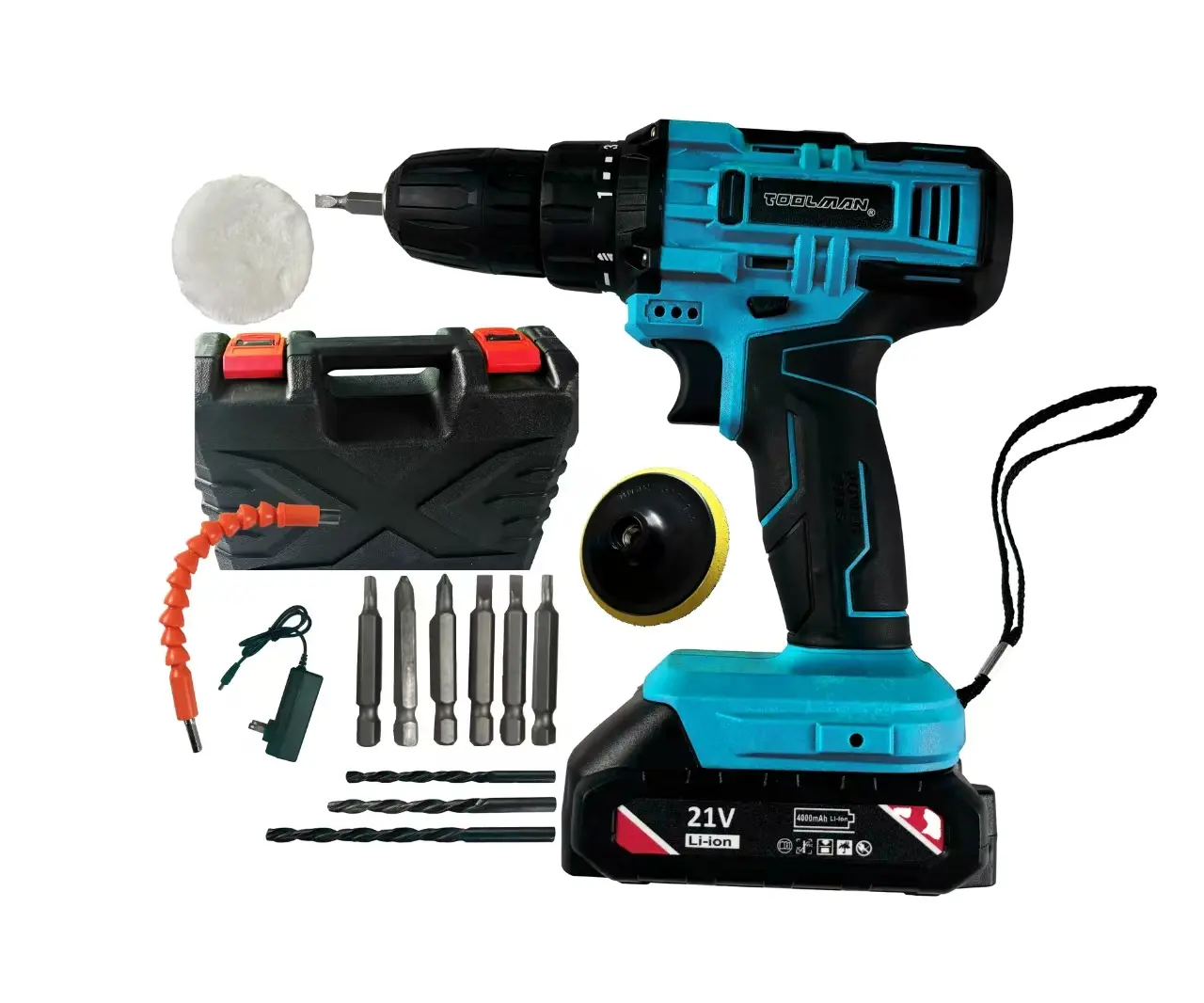 21V Cordless Drill Screwdriver with 2000mAH Li-ion Battery, 2-speed Variable 25+1 Torque Settings with LED Light, Portable Rechargeable Impact Drill