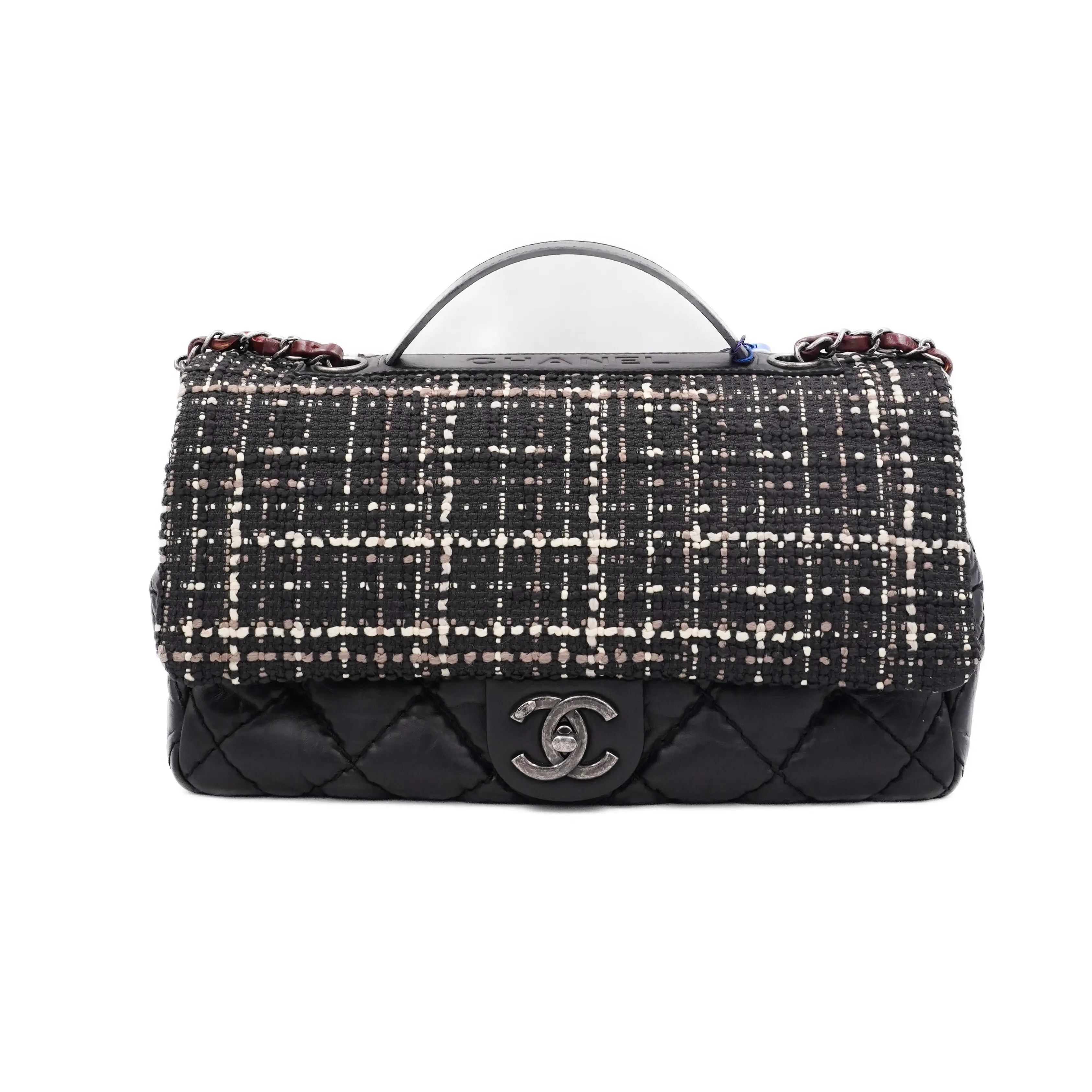 Pre-owned CHANEL Tweed Crossbody Bags Classic Flap Limited Edition Black JM BM031