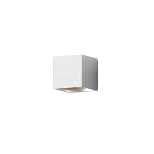 Qube Small Geometric Sconce, IP65 Rated for Indoor and Outdoor Use, Clear Lens Design