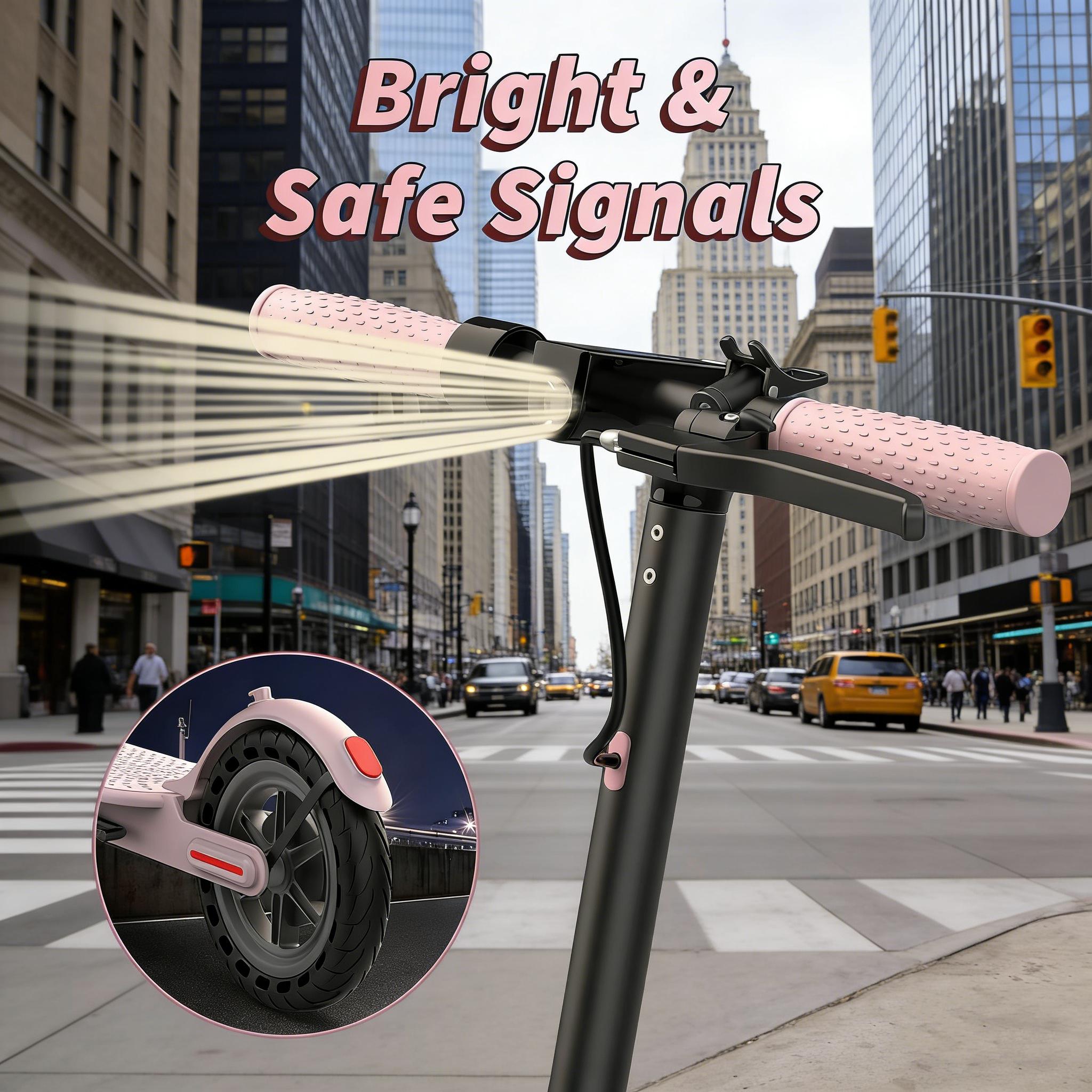 Electric Scooter,8.5" Tires,350W Motor,Up to 19MPH Max Speed,Portable Electric Scooter with Light, Suitable for Female Girls,Halloween Gifts