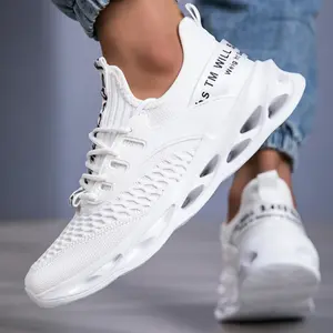 Ladies' white low cut sports shoes - casual lace up design, artificial leather upper layer, breathable lining and shock-absorbing EVA sole, all day comfortable - suitable for running and daily wear, fashionable, wear-resistant and anti slip sports shoes