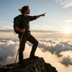 Folding Shock-Absorbing Hiking Stick, Compact Multi-Function Portable Camping Supplies, Durable Survival Stick for Light Hiking | Not Designed for High-Intensity Weight Support