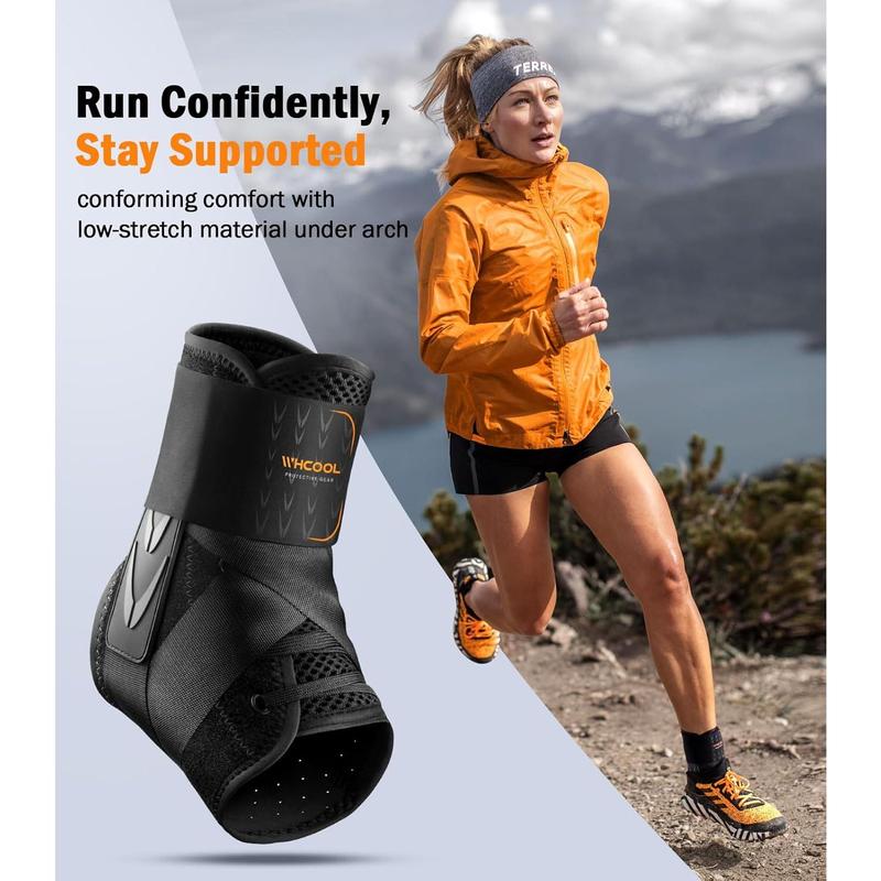 Slim-Fit Ankle Brace for Sprained Ankle, Velcro Lace Up Ankle Support for Women Men With 2 Auto-Shaped Pads, Air Fabric Cool Ankle Stabilizer for Injury Recover, Running,Sports, M(12"-13") Slim-Fit Ankle Brace for Sprained Ankle, Velcro Lace Up Ankle Support for Women Men With 2 Auto-Shaped Pads, Air Fabric Cool Ankle Stabilizer for Injury Recover, Running,Sports, M(12"-13")