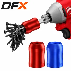 Magnetic Screw Ring Bit Holder for Drill and Screwdriver, 1/4 Inch Universal Quick Change Hex Shank Attachment, Hands-Free Screw Guide Tool Accessories for Men Dad DIY Woodworking Father's Day Gift