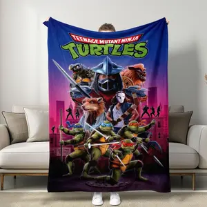 Teenage Mutant Ninja Turtles Cartoon-Style Blanket, Vivid Character Prints, Super Soft & Warm, Retro Cartoon Flair, Ideal for Home Decor Suitable for beds and sofas can also be given as a gift