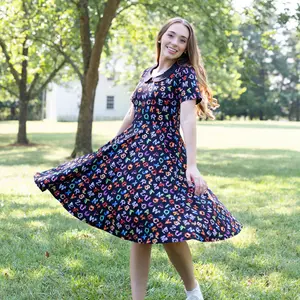 Animal Alphabet Collared Twirl Dress