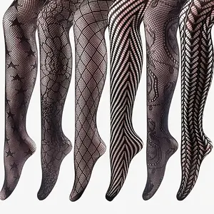 6Pack Women's High-Waist Sheer Tights Mesh Panels & Cut-Outs Leggings 30D Everyday & Special Occasions - Multi-Color ( Comfortable & Durable Fashion Stockings Breathable Mesh, Soft Material, Seamless Leggings, Office Wear, Casual Outfits
