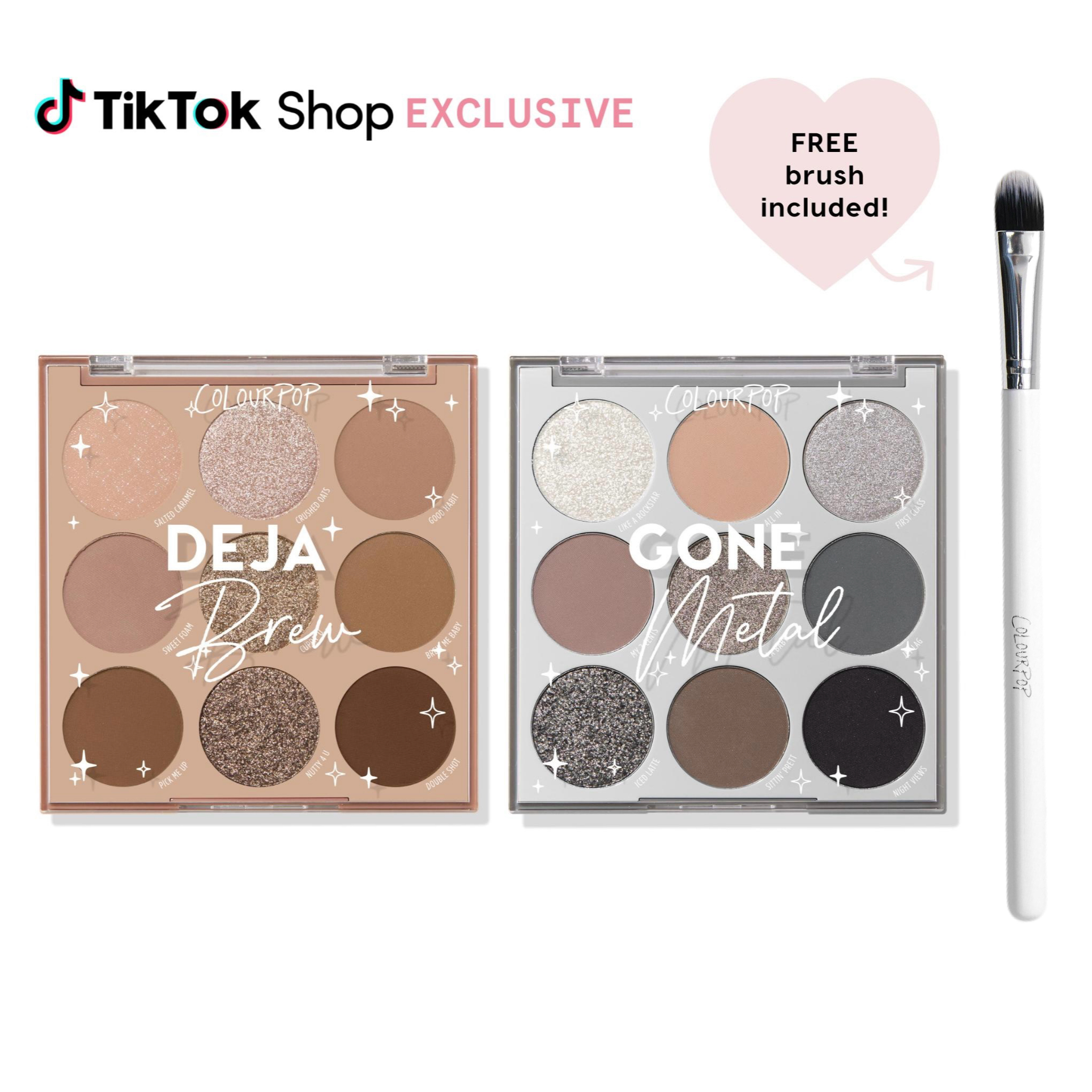 ColourPop 9-Pan Shadow Palette Duos + Free Brush - Exclusive Set