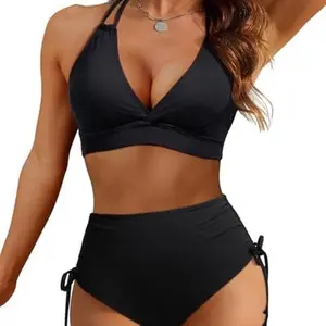 Tempt Me Women Bandeau Bikini Set Twist Strapless Two Piece Swimsuit HighCut SzM
