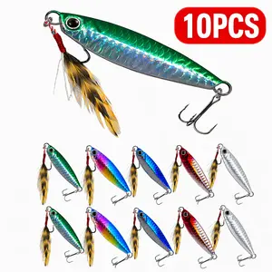 10PCS 0.9oz Falling Iron Plate Lure with Fish Scale Pattern，artificial lure, Universal Killer Bait for All Water Layers Fishing, Jig Bait for All Water Levels