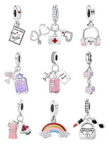 Travel Themed Charms, Fashionable Jewelry Making Accessories for Women & Girls, Trendy All-match & Exquisite DIY Jewelry for Birthday Gift