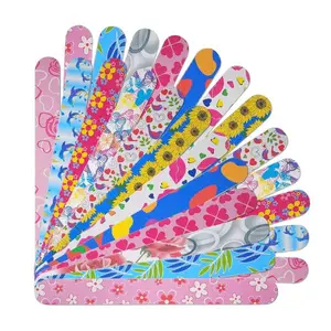 Colorful Nail Files 24-Pack – Double-Sided 180 Grit Emery Boards for Natural Nails, Professional Manicure Buffers for Shaping, Smoothing & Nail Care (Flowery Pattern) Cutics
