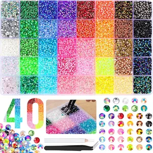 40 Colors with 32000 Pcs Jelly Rhinestones for Bedazzling 3mm Multicolor Resin Flatback Gems,Bedazzling Kit with Clothing Shoes Nail Book Diamond Art