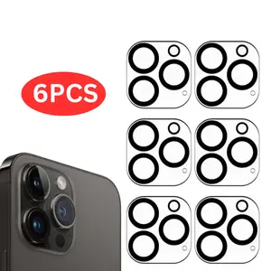 6pcs Camera Protective Cover For iPhone 16/ 16 Pro/ 16 Pro Max/ 15 Pro Tempered Glass Camera lens Protector 15 Pro Max/ 14 Plus/ 14 Pro Max/ 13 Pro/ 12/ 12 Pro Max/ 11 Pro/ 11 Pro Max and More, 6 Pack