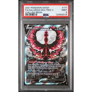 Psa 9 Galarian Moltres V Full Art Pokemon Chilling Reign (S&V) #177 Eng Qty 1 Graded MINT
