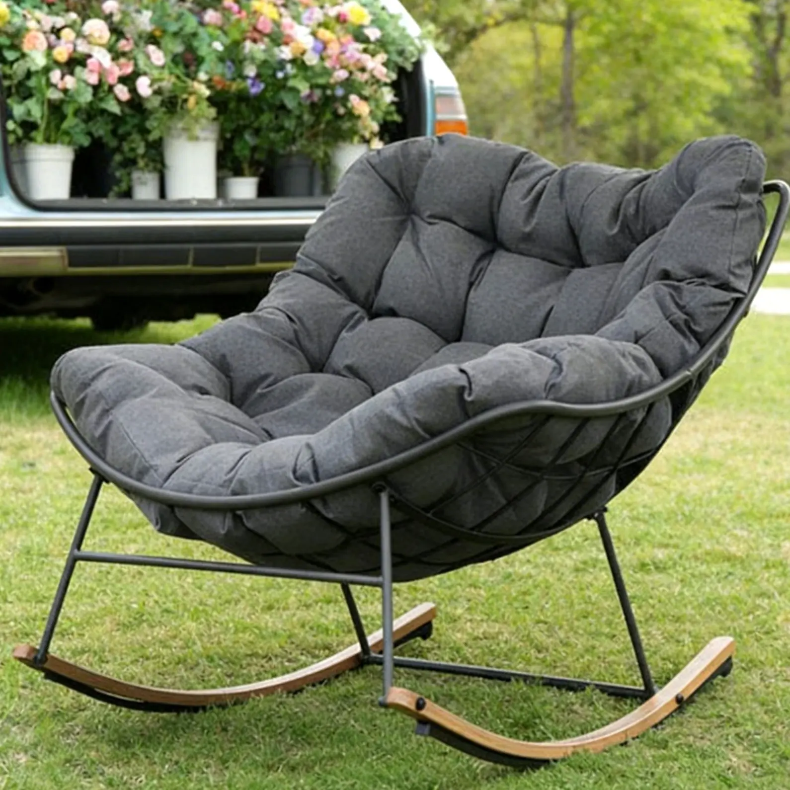 Gray-Rocking Chair