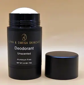 Alpha & Omega Skincare Unscented Deodorant Aluminum Free Organic Ingredients 24 Hour Odor Protection for Men & Women Body Care Under Arm Detox Calendula & Coconut Oil