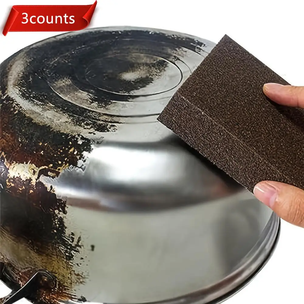 Emery Magic Cleaning Sponge, 3 Counts Pot Bottom Cleaning Scrubber, Pot Rust Remover Sponge, Household Kitchen Cleaning Gadgets