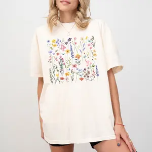 Vintage Pressed Flowers Sweatshirt, Boho Wildflowers Cottagecore Sweater, Aesthetic Botanical Crewneck, Floral Sweatshirt for Women, Pastel Flowers Sweater for Girls, Oversized Women's Tops, Unhinged Casual Womenswear, Soft Cotton Fabric Fit Chic Style