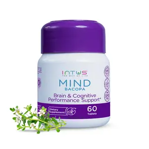 Intus Mind - Ayurvedic Brain Supplement with Brahmi | Enhances Focus, Mental Clarity & Cognitive HealthCare with Natural Vitamins Support