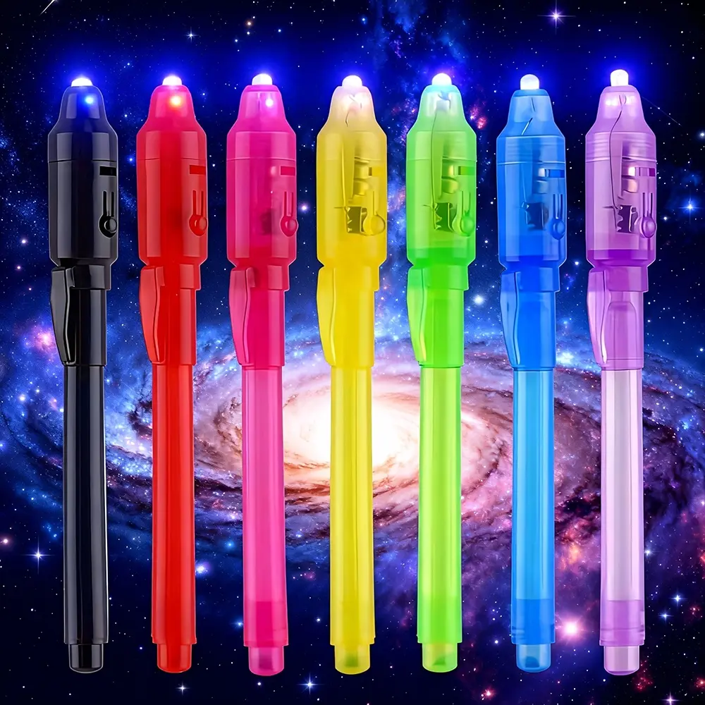 Magic Light Pen, Glow Pen Set, Cool Pens, 3/7 Counts/Set Invisible Ink Pen With UV Lamp, Colored Markers, Artist Drawing Pen, Stationery Supplies