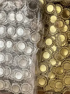1" Flower Trimming Gold or Silver- 10yd