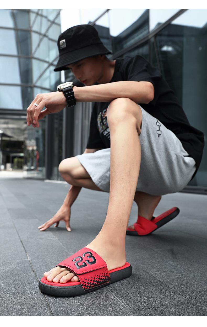 Men's Classic "Number 23" Sports Slides | Legendary Basketball Style Sandals | Athletic Recovery Slippers for Gym & Beach | Non-Slip Comfortable Summer Kicks