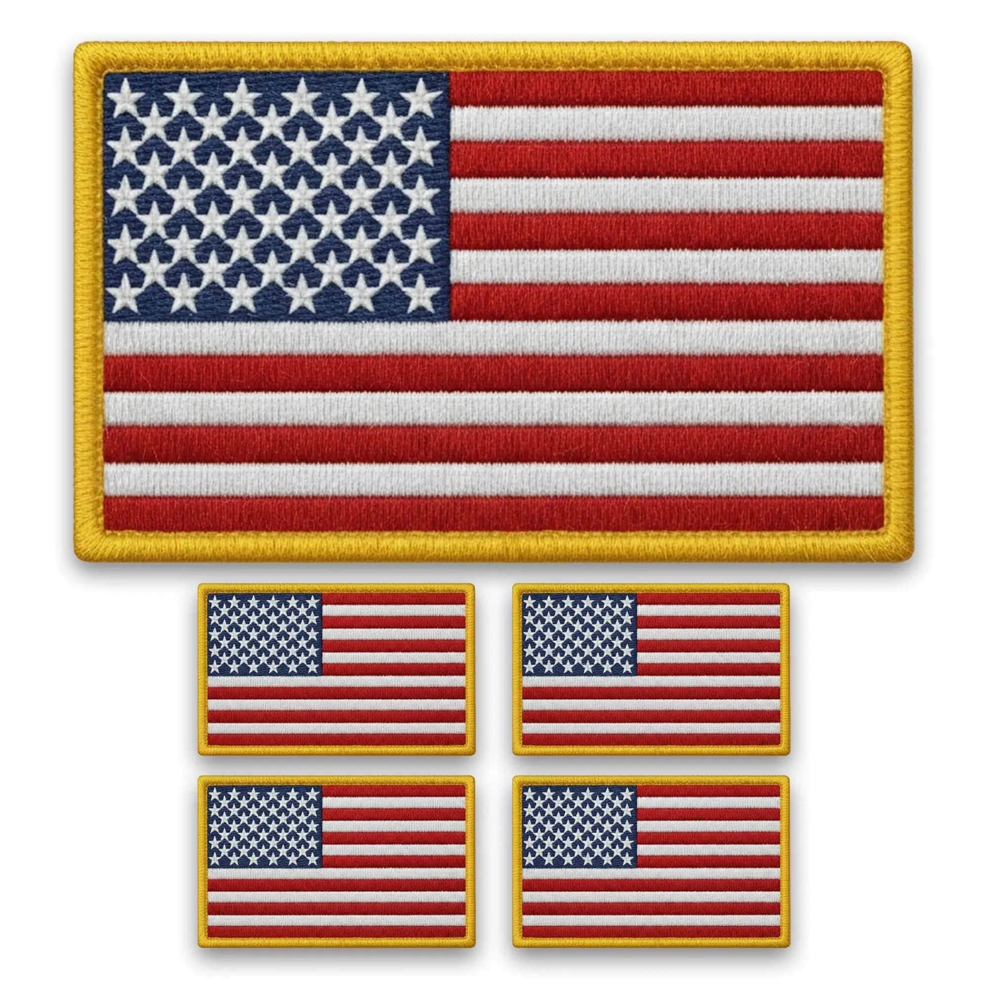 American Flag Patch Set – 4Pcs Embroidered Tactical Patches (2x3 Inches)