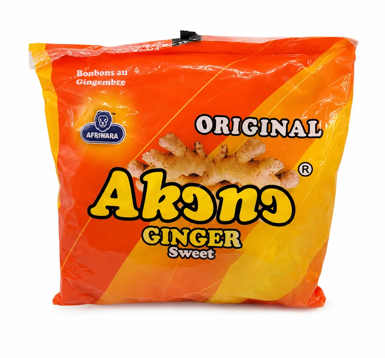 Akono Ginger Base Candy - Bold Flavor Chewy Sweet Snack, 4.3oz/125g Ginger Chew Boiled & Hard Sweets, 1 Bag Great for Sharing with All Ages