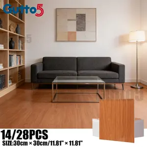 14/28pcs Self-Adhesive PVC Floor Tiles, Easy Install Removable, Durable Wood Grain Design, Ideal for Kitchen Bedroom Living Room Decor