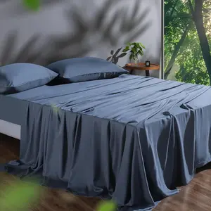 Tencel Sheet Set  Size,  Eucalyptus Lyocell, Breathable & Cooling , Deep Pocket Up to 16 Inch, Silky Soft, Ideal for  s - 4 count (, Navy)