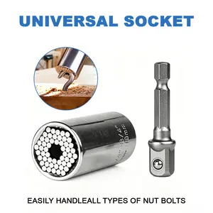 Universal Socket Wrench 7-19mm - One Tool Fits All Nuts & Bolts! Power Drill Adapter for Car Repair, Home DIY, Fast & Easy!