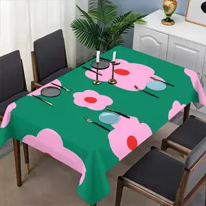 Modern Small Fresh Pattern Tablecloth Set, Fabric, Suitable for Dining Tables, Tea Tables, TV Stands, Picnic Mats, Picnic Table Cover