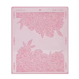 Flexible Peony Cake Stencil, Lacupella Bakeware Decorating Tool for Kitchen Use