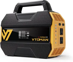 VTOMAN FlashSpeed 300 Portable Power Station, Only 7.4lbs with 7 Outlets, 230Wh LiFePO4 Generator with Up to 600W AC Outlet, 12V/24V DC Input Adapt RV/Van, PD 100W Type-C for Home Blackout, Camping