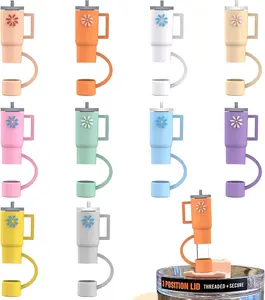 Stanley 10Pcs Silicone Straw Cover Cap for 30&40 Oz Tumbler with Handle Elastic Drink Protectors BPA Free Food Grade Material Stylish & Practical Coffee Beverage Topper