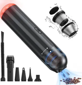 Car Vacuum Cleaner, Compact Home and Car Handheld Vacuum Cordless with Several Crevice Tool, Rechargeable 10,000PA High-Power with 80ml Dust Cup, Lightweight, Portable Mini Vacuum for Car, Home, Pet Hair