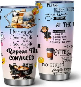 Office Humor Tumbler – 20oz Stainless Steel Insulated Coffee Cup Funny Work Quotes,Travel Mug for Employees, Coworkers, Bosses, Workplace Motivation Gift Idea,1 Pcs 20 OZ Stainless Steel Tumbler