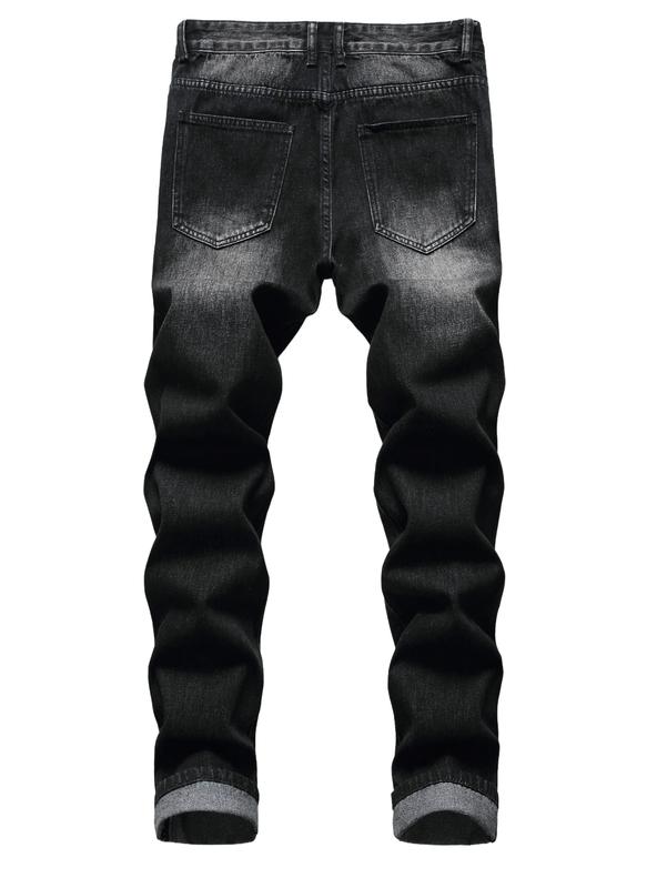 Men's ripped jeans, distressed ripped slim straight jeans compression  pants  ripped  jeans jeans  n  s high street jean fashion boy summer gomez  western  wear  outlet