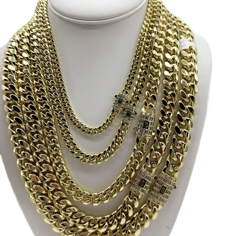 Monaco Gold Laminated 3 Layers 14k Gold Necklace with Elegant Design