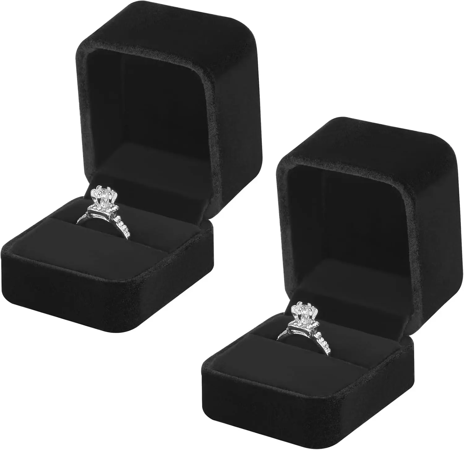2 count  Ring  Box, Small Ring Storage Boxes for Proposal Wedding Engagement Christmas Valentine's Day, Ring Earrings Stud Holder Display box for Woman Girl
