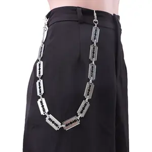 GAbriel  Blade Shape Punk Style Men's Stainless Steel Pants Chain Jewelry Gift