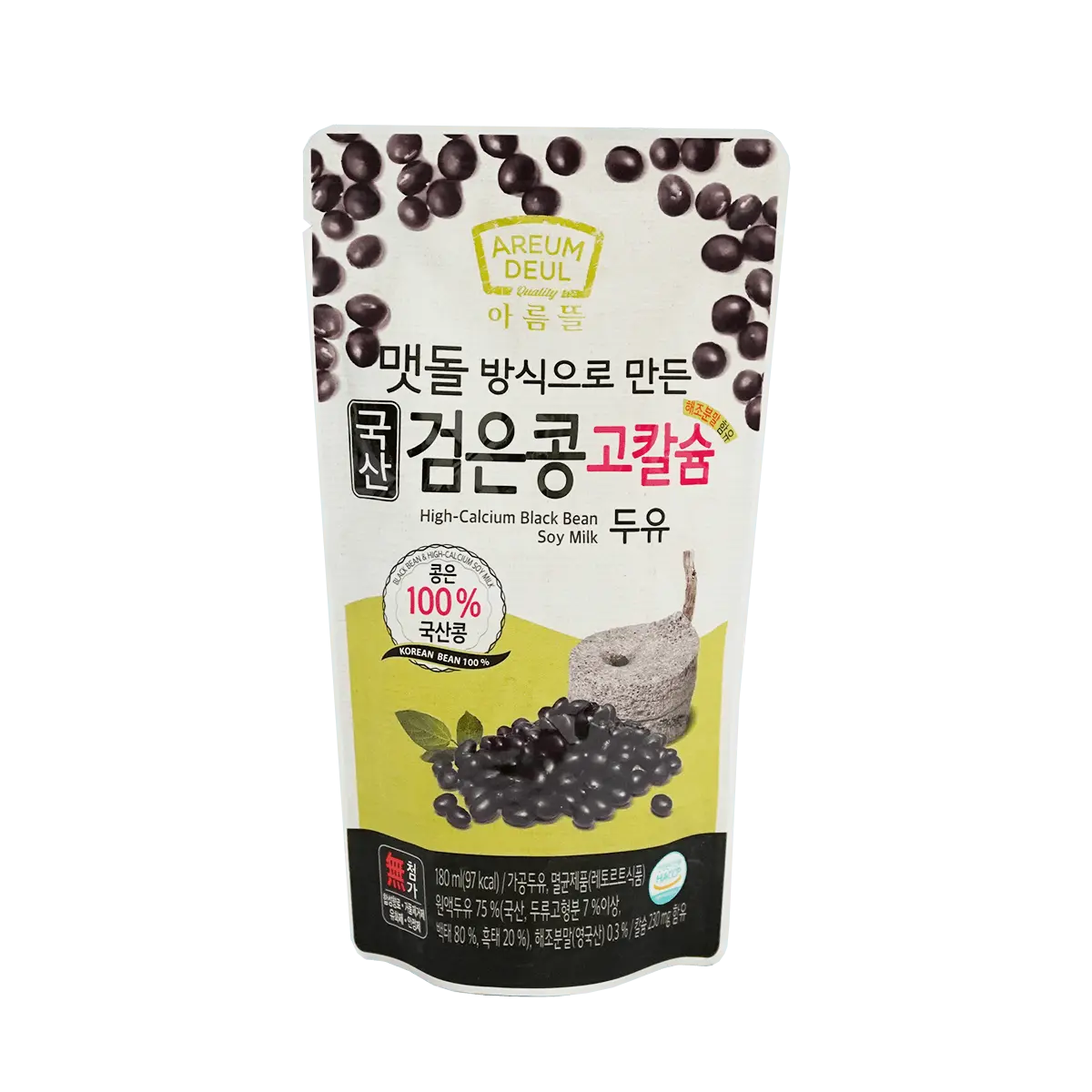 AREUM DEUL Korean Black Bean Milk - High Calcium, 180ml (Pack of 10) - Healthy Dairy-Free Beverage