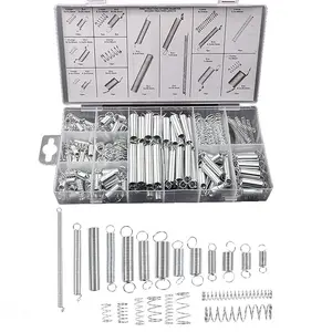 Spring Combination Set, 200 Piece Kit, Extension Springs and Compression Springs, Galvanized Steel Mechanical Compression Springs