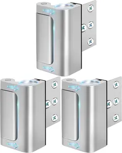 Door Lock 3 Pack Metal Door Reinforcement Lock for  Safety Top Front Door  Proof Safety Lock Defend High  Door Locks Latch Withstand 800lbs for Inside Swing Door Chain