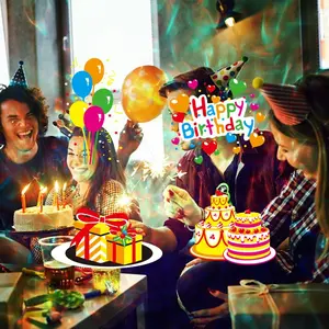 Outdoor Projection Lamp, LED Projection Light with Remote Control, Waterproof Light for Halloween Birthday Party Decoration