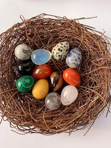 Natural Easter Egg Shaped Stones, Quartz Tiger Eye Eggs, Seasonal Decorations, Handmade Natural Gemstones, 10/20 Pieces